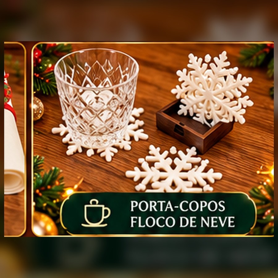 Porta-copos floco de neve