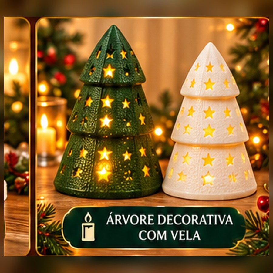 Árvore decorativa com vela
