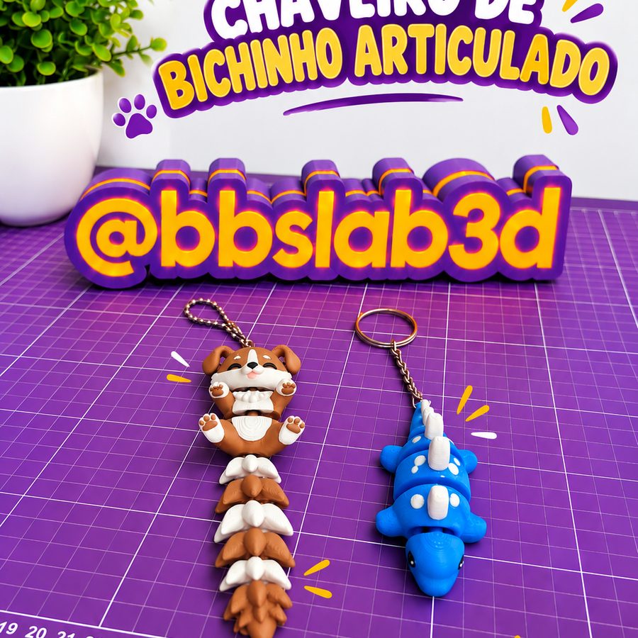 Chaveiro de bichinho articulado