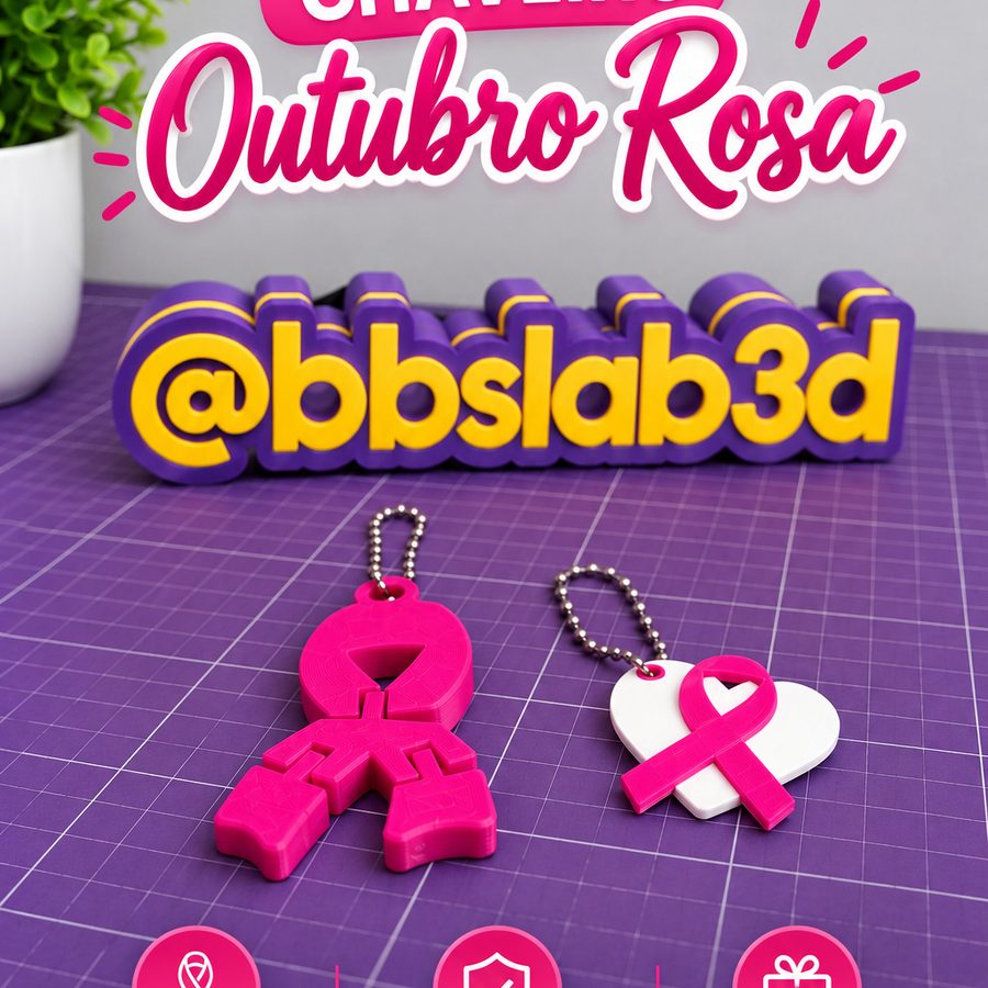 Chaveiro Outubro Rosa