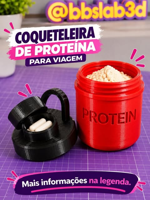 Coqueteleira de proteína para viagem
