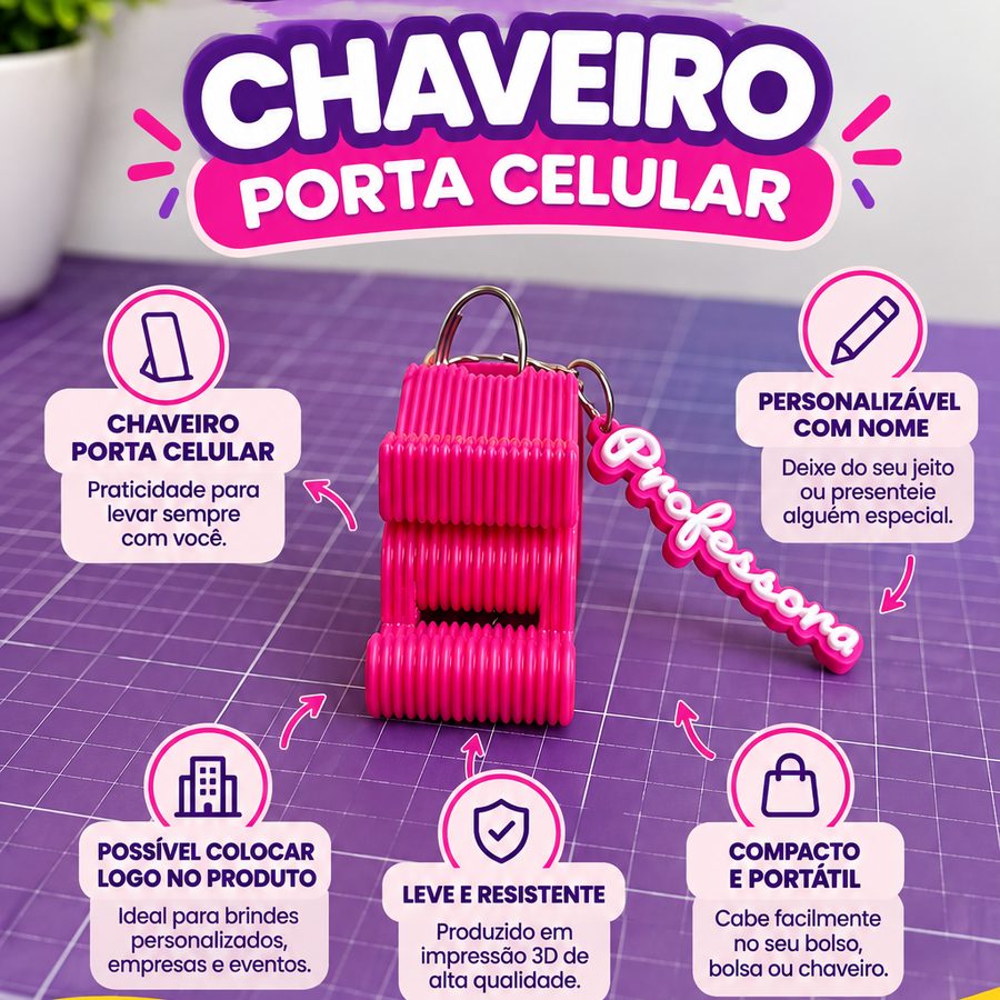 Porta-celular + chaveiro