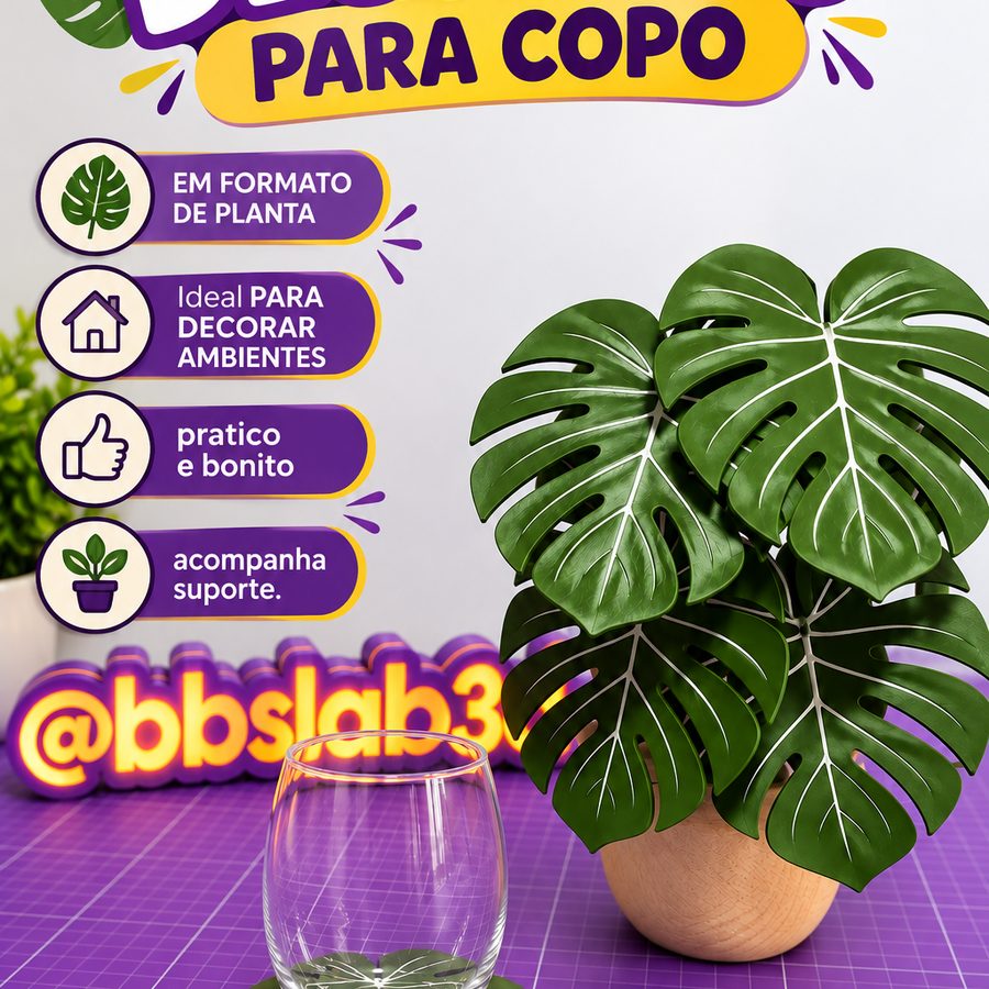 Porta-copos Monstera