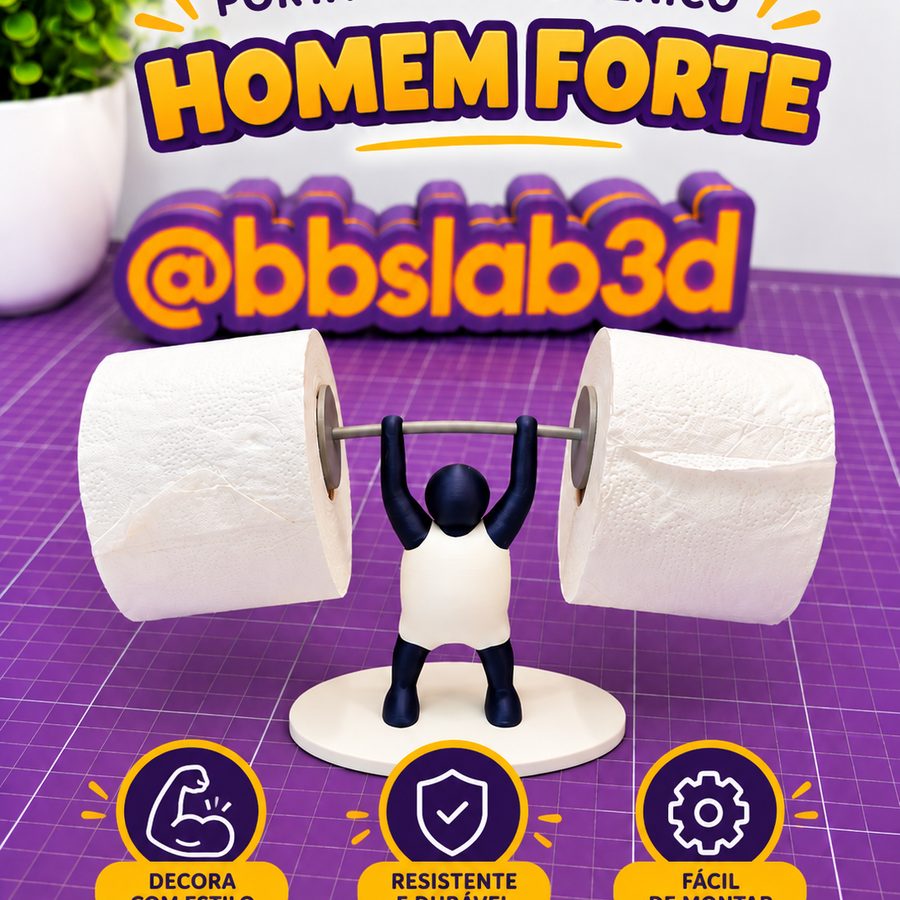 Porta-papel higiênico Homem Forte